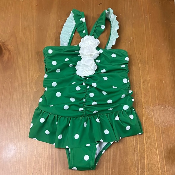 Janie and Jack Swim Janie And Jack Girls Swimsuit Nwot Greenwhite